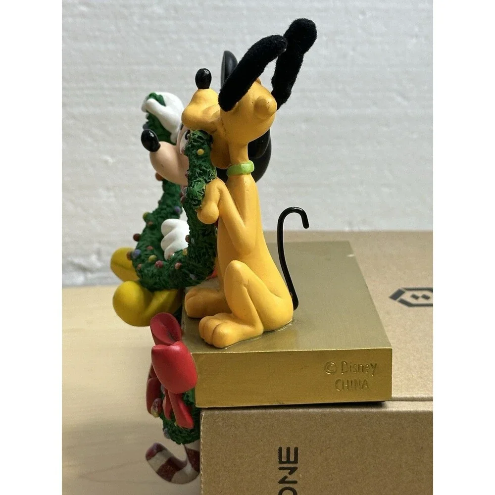 Disney Mickey Mouse & Pluto Garland Christmas Stocking Holder Hanger Vintage